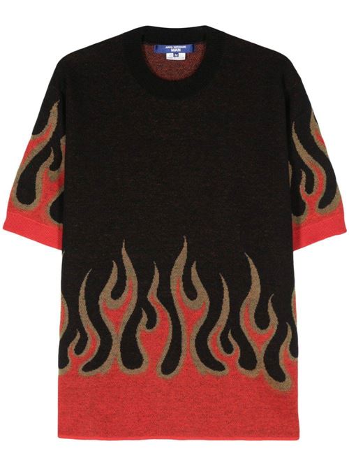 T-shirt con fiamme ricamate. JUNYA WATANABE | WMN0081